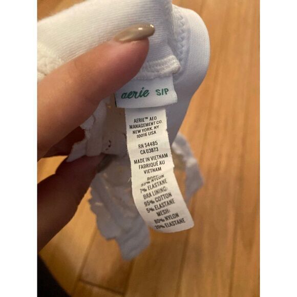 Aerie, women's ivory lace halter non padded bra size small - Picture 5 of 5